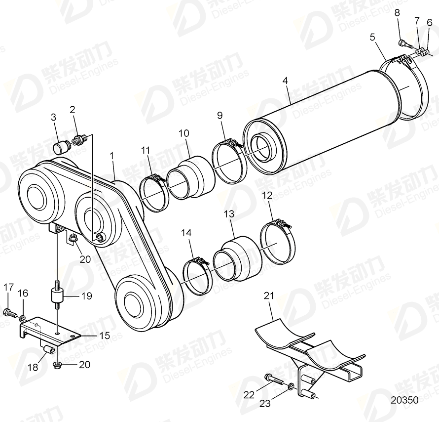 volvo penta Bracket 3830604 Drawing